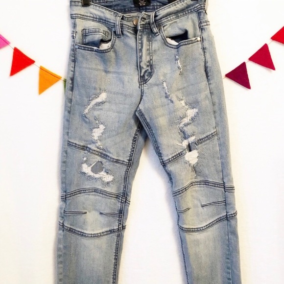 Cotton On Denim - {Cotton On} HighRise Slim Distressed Jeans